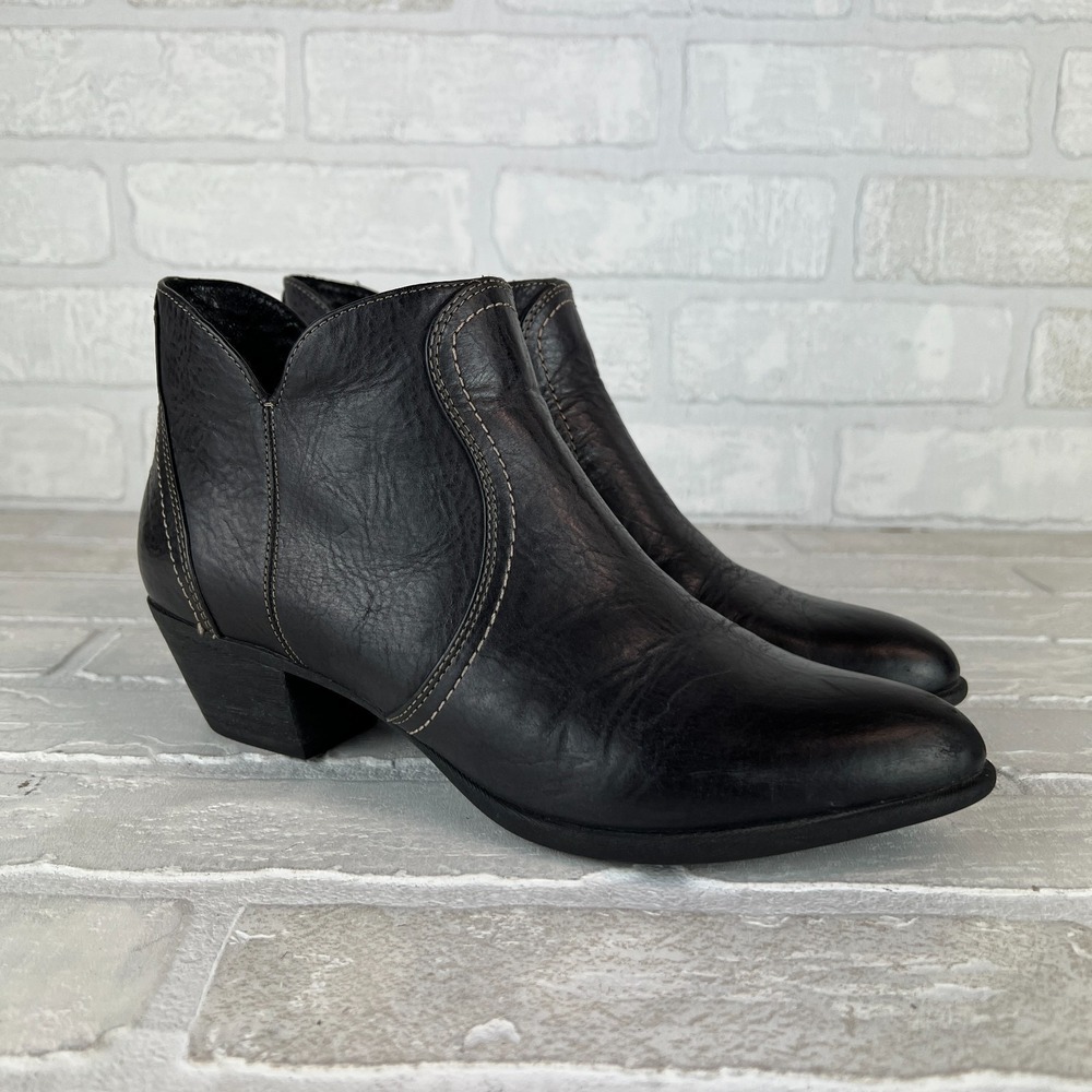 Ariat Astor Ankle Booties Womens 6.5 B Black Leather Low Heel Zip Coast Cowgirl